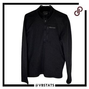 Marmot Men's 1/4 Zip Mock‎ Neck Pullover Sweater Black Size Large